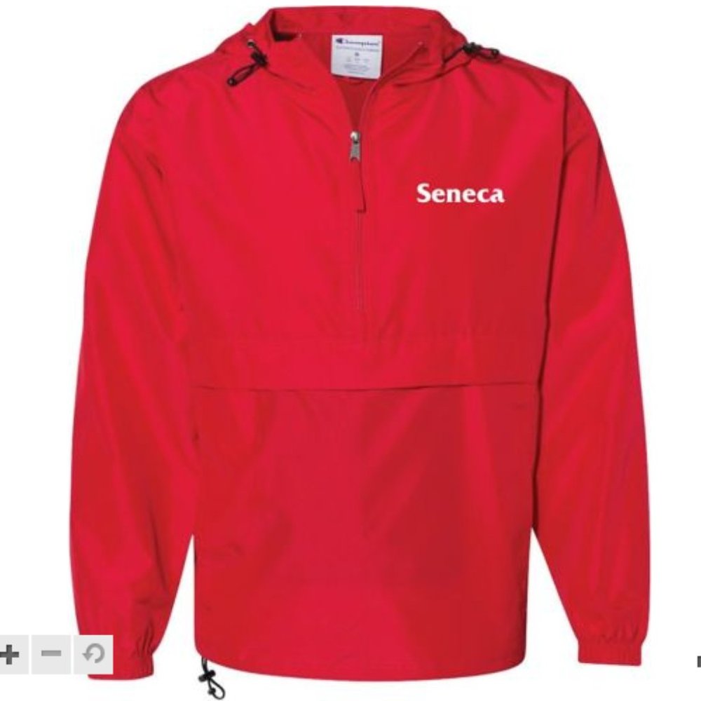Champion Seneca College Packable Hooded Anorak Jacket size Large NWOT